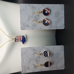 NWT 3 Pack Giadasio Handmade Gold Plated America Red/White/Blue USA Jewelry Set